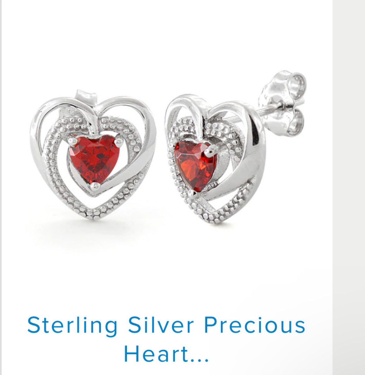 Sterling Silver Precious Heart Earrings