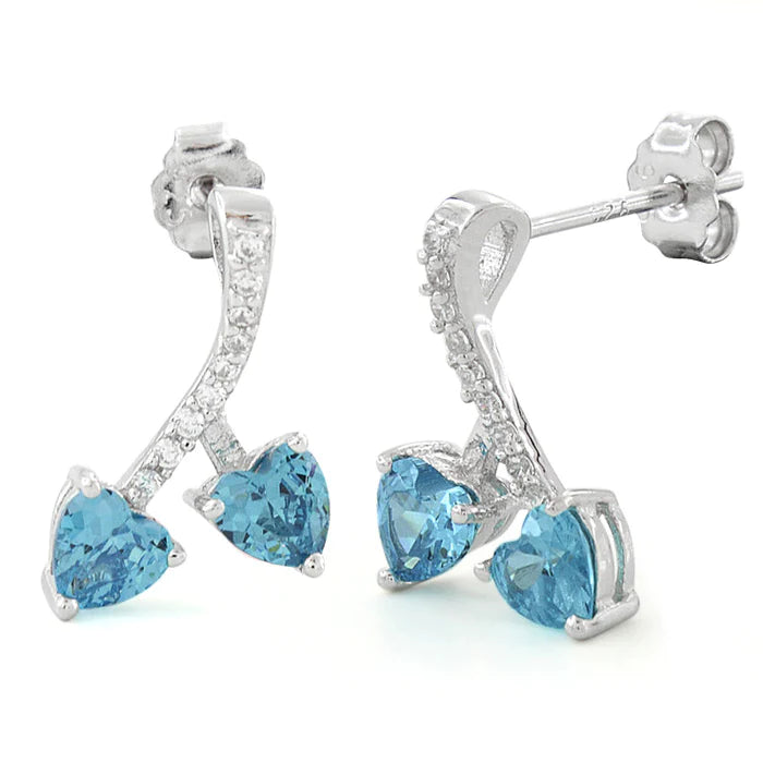 "Blue Cherry Opal" .925 Sterling Silver Earrings