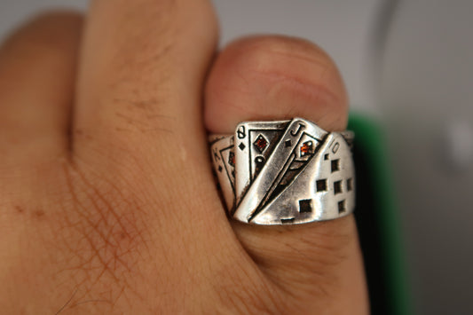 "Games" Royal Flush Resizeable Ring,