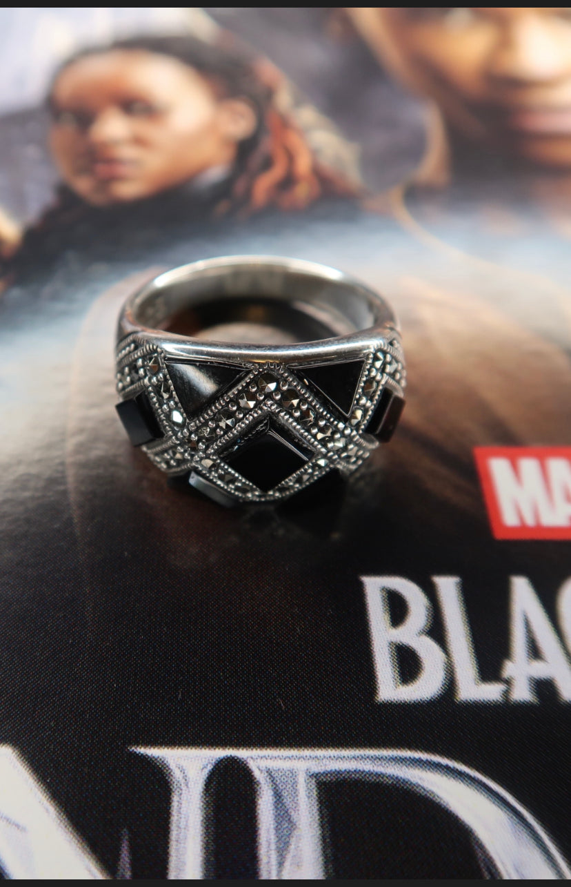 "Camelot Ring" .925 Sterling Silver & Black Onyx