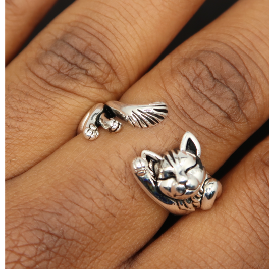 "Cupid Kitten" Adjustable Ring