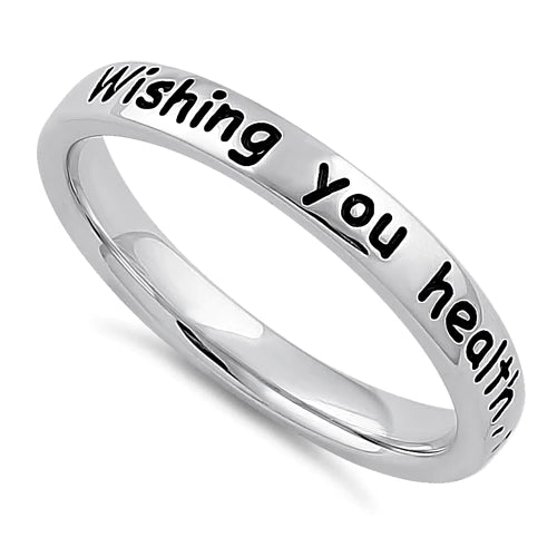 "Health, Happiness & Success" .925 Sterling Silver Ring